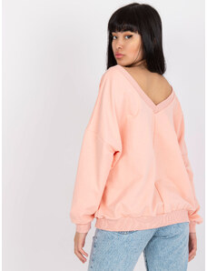 Fashionhunters Light pink and black sweatshirt with oversize print