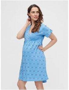Rochie de maternitate albastră perforată Mama.licious Dinna - Femei