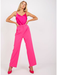 Fashionhunters Pink women's suit trousers RUE PARIS with pockets