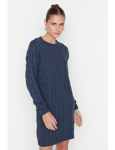 Rochie pulover detaliată Trendyol Navy Blue Knit