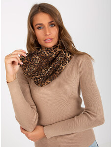 Fashionhunters Dark beige women's scarf with spots