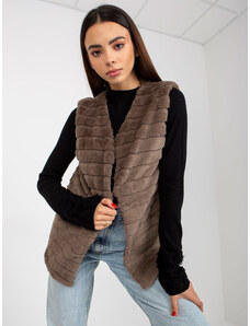Fashionhunters OCH BELLA soft brown fur vest with lining