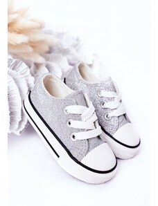 Kesi Pentru copii Glitter Sneakers Silver Bling-Bling