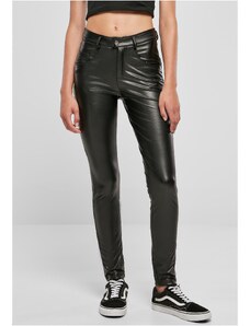 UC Ladies Women's mid-waisted synthetic leather trousers black
