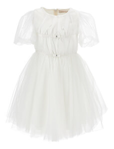 MONNALISA Silk-touch Tulle Dress With Ribbons