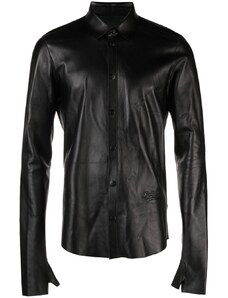 Off-White leather long-sleeve shirt - Black