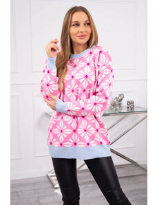 Kesi Sweater with geometric motif light pink