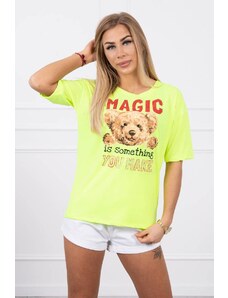 Kesi Bluza cu imprimeu Magic galben neon