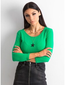 Fashionhunters Basic cotton blouse in green