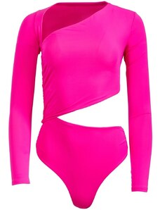 Fleur Du Mal asymmetric wrapstyle bodysuit - Pink