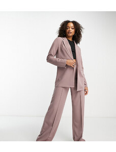 ASOS Tall ASOS DESIGN Tall jersey slouchy suit blazer in mink-Pink
