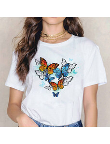 orielle Tricou Orange Butterflies