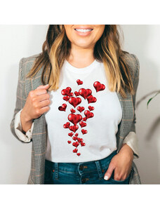 orielle Tricou Multiple Red Hearts