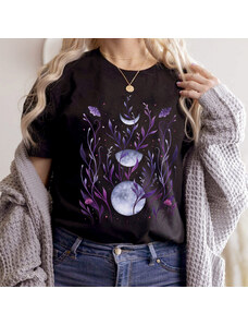 orielle Tricou Negru Moon and Nature
