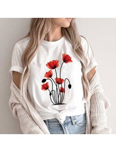orielle Tricou Red Flowers