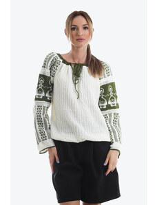 Onibon IE tricotata cu model de sarbatoare hora verde