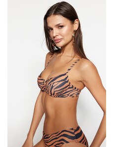 Trendyol Animal Model Balconette Bikini Top