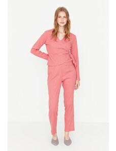 Trendyol uscate Rose dublu piept tricotate pijamale Set