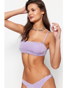 Top bikini cu sclipici Trendyol Lilac Strapless
