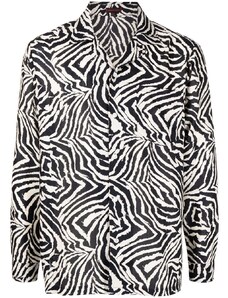 CLOT zebra-print patch-pocket shirt - Black
