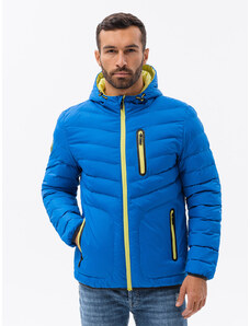 Ombre Jachetă sport matlasată pentru bărbați - albastru V4 OM-JALP-0118