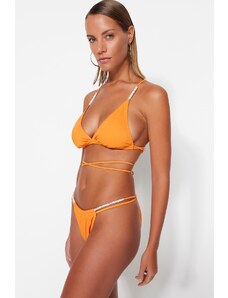 Set de bikini Trendyol Orange Triangle din două piese cu mărgele Accesoried, Regular