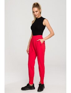BeWear Pantaloni jogger pentru femei Richen M692 roşu L