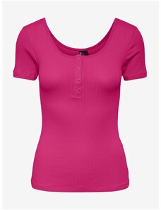Dark pink women's T-shirt Pieces Kitte - Women