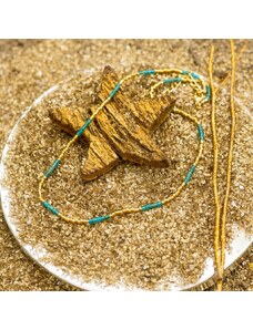 Colier choker pietre naturale placat cu aur 18 K, elegant Vania cu Miyuki Seed