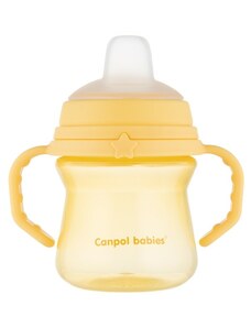 Pahar care nu se varsă, Canpol Babies cu gura moale, galben, 150 ml