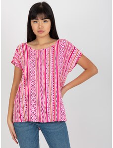 Fashionhunters Women's Blouse with Short Sleeves Sublevel - multicolored