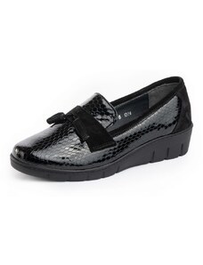 Pantofi piele naturala 1137 negru-lac-croco Dr. Calm