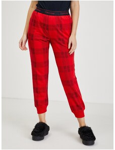 Calvin Klein Jeans Red Checkered Sweatpants - Femei