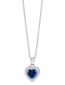 Pandantiv din argint Velvet Heart, inimă cu zirconiu cubic Preciosa, 5370 68 safir albastru