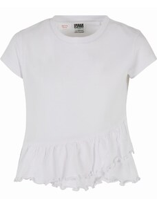 Tricou pentru copii // Urban Classics / Girls Organic Volant Tee white