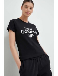 New Balance tricou din bumbac culoarea negru WT31507BK-7BK