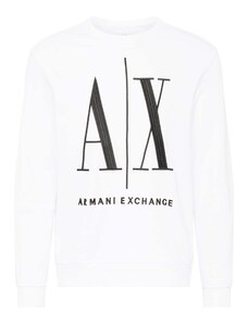 ARMANI EXCHANGE Bluză de molton negru / alb