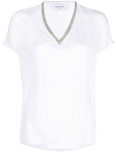 Fabiana Filippi V-neck short-sleeve T-shirt - White