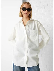 White Ladies Oversize Shirt with Embroidery Tommy Hilfiger - Women