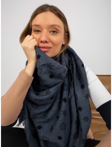 Fashionhunters Lady's dark blue scarf with prints
