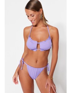 Trendyol Lilac Strapless Cut Out/Window Bikini Top