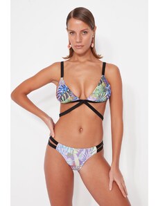 Top bikini cu model Trendyol Purple Leaf