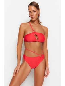 Trendyol Normal Leg Bikini Bottom cu accesorii roșii