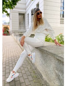 Pantaloni sport albi Cocomore cmgSD1226.R01