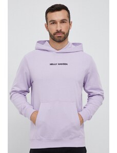 Helly Hansen bluză bărbați, culoarea violet, cu glugă, cu imprimeu 53924