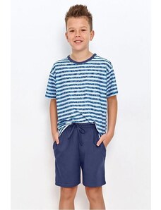 Taro Pijamale băieți Noah albastru cu dungi