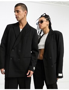 IIQUAL unisex double breasted tailored blazer co-ord in black