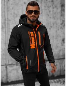 Jachetă softshell bărbați negru și portocaliu OZONEE JS/HH026/1Z
