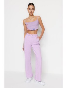 Trendyol Lilac High Waist Wide Leg Jeans Pantaloni