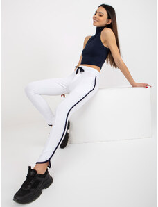 Fashionhunters Basic white sweatpants with slit from RUE PARIS